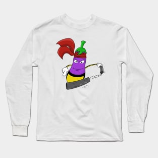 Eggplant fruit vegetable Cartoon cute funny Long Sleeve T-Shirt